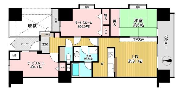 東京都八王子市追分町の中古マンションの間取り図
