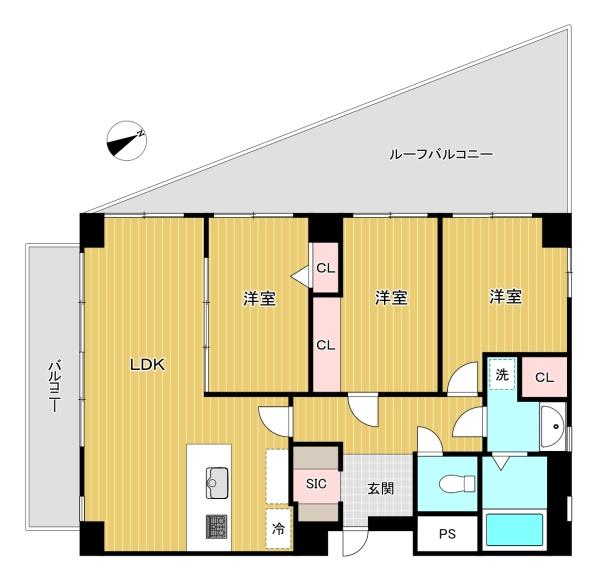 東京都杉並区阿佐谷北4丁目の中古マンションの間取り図