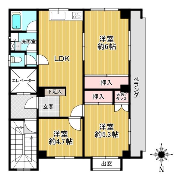 東京都杉並区荻窪3丁目の中古マンションの間取り図