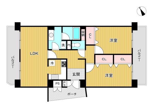 東京都八王子市別所2丁目の中古マンションの間取り図