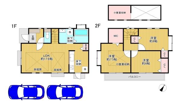 東京都狛江市岩戸南4丁目の中古一戸建ての間取り図