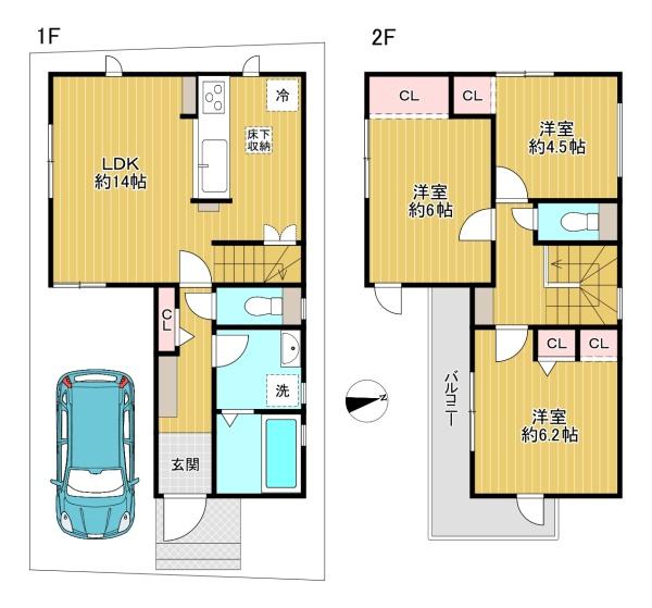 東京都練馬区大泉学園町5丁目の新築一戸建ての間取り図