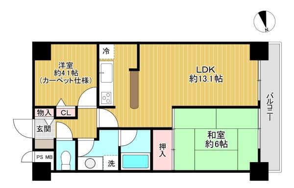 東京都青梅市千ケ瀬町2丁目の中古マンションの間取り図