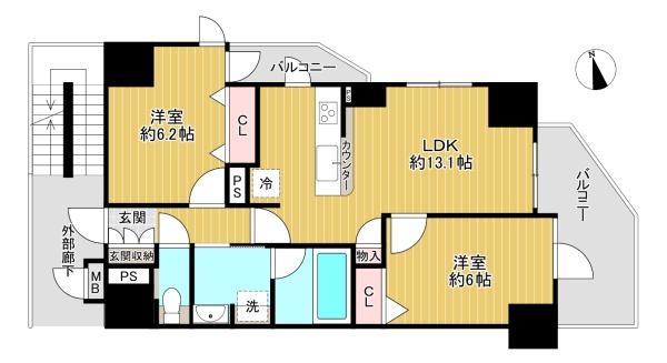 東京都八王子市八幡町の中古マンションの間取り図