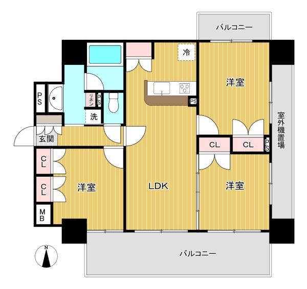 東京都八王子市南町の中古マンションの間取り図