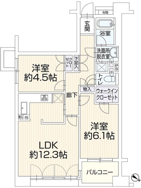 東京都八王子市散田町3丁目の中古マンションの間取り図