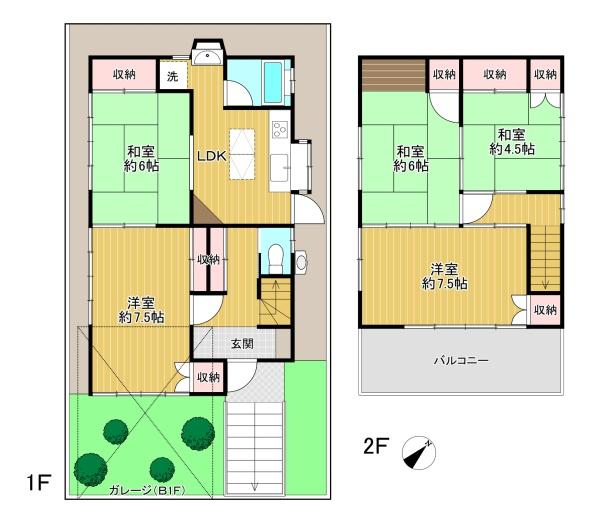 東京都八王子市打越町の中古一戸建ての間取り図