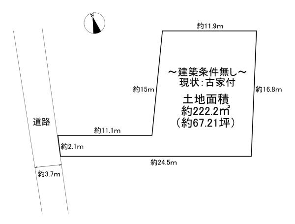 東京都八王子市大楽寺町の土地の間取り図