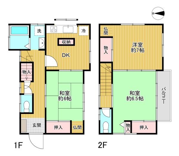 東京都八王子市弐分方町の中古一戸建ての間取り図