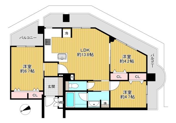 東京都杉並区西荻北4丁目の中古マンションの間取り図