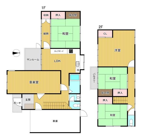 東京都杉並区下井草2丁目の中古一戸建ての間取り図