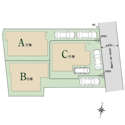 東京都八王子市狭間町の新築一戸建ての全体区画図