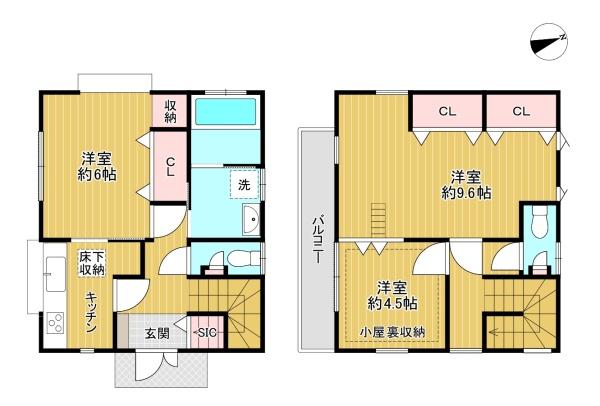 東京都八王子市楢原町の中古一戸建ての間取り図