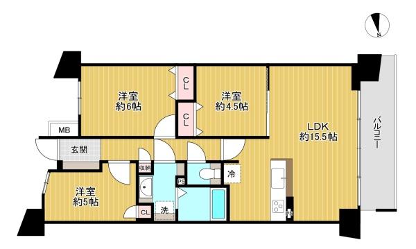 東京都八王子市八日町の中古マンションの間取り図