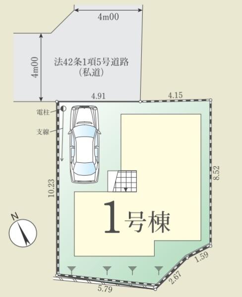 東京都八王子市子安町1丁目の新築一戸建ての区画図