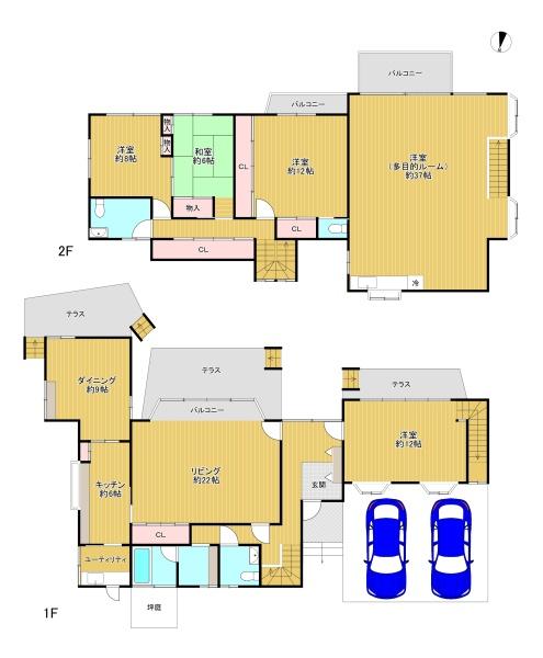東京都八王子市緑町の中古一戸建ての間取り図