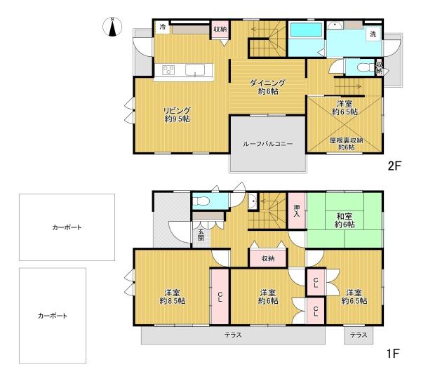 東京都八王子市七国1丁目の中古一戸建ての間取り図