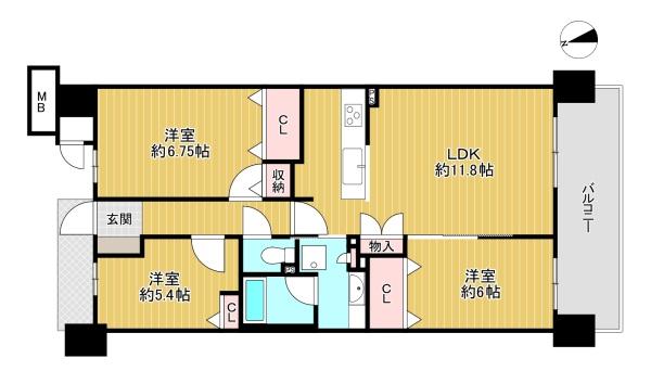 東京都八王子市横山町の中古マンションの間取り図