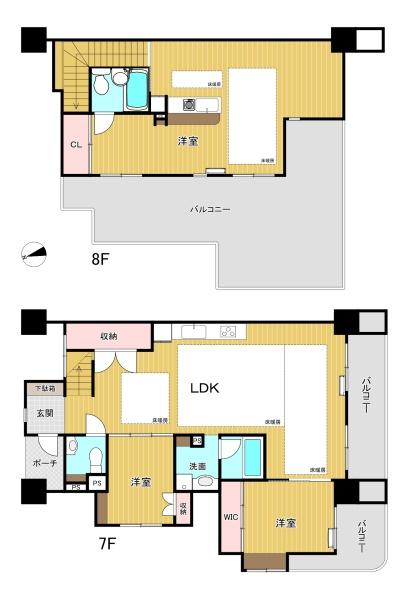 東京都杉並区高円寺北2丁目の中古マンションの間取り図
