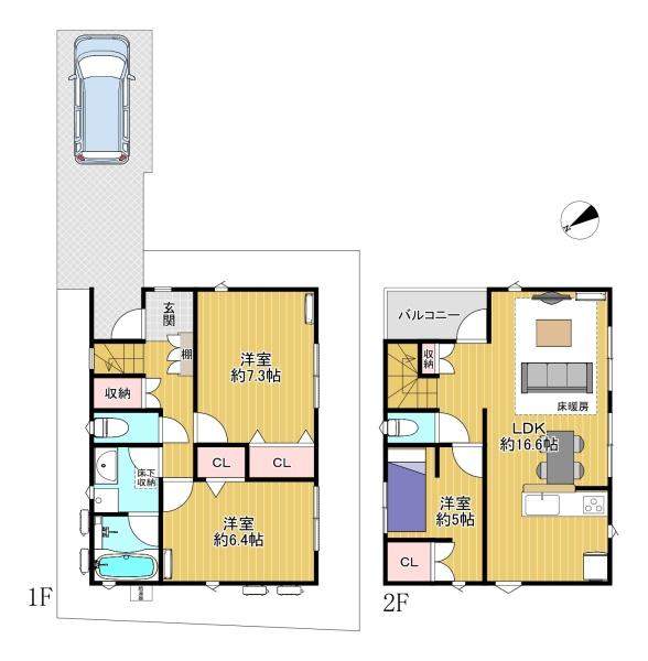 東京都杉並区高井戸東4丁目の中古一戸建ての間取り図