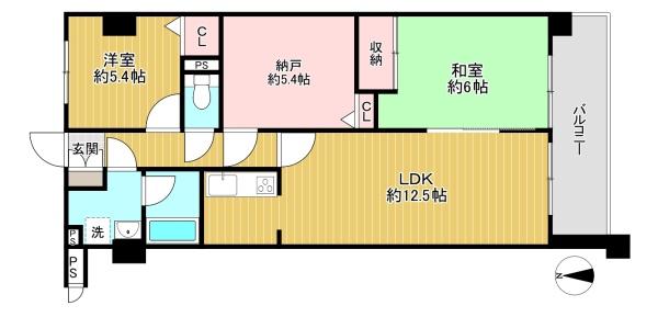 東京都八王子市台町1丁目の中古マンションの間取り図