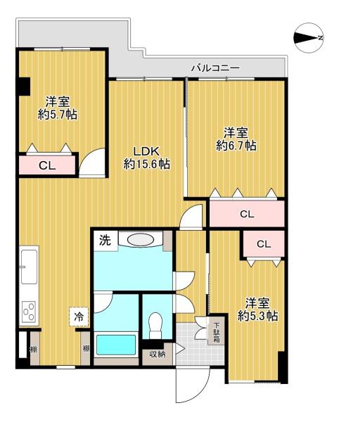 東京都八王子市追分町の中古マンションの間取り図