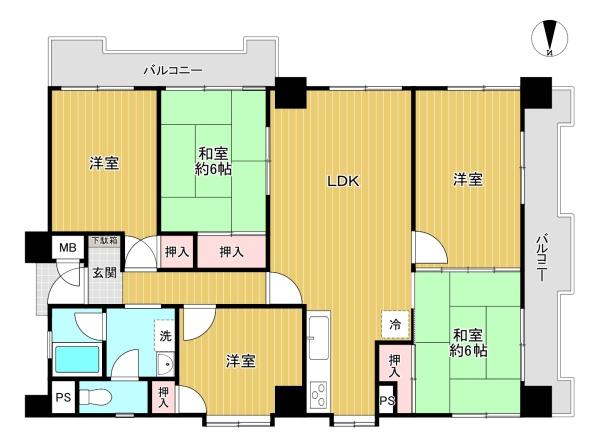 東京都八王子市小比企町の中古マンションの間取り図