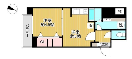 東京都杉並区和田1丁目の中古マンションの間取り図