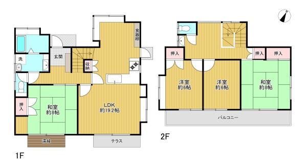 東京都八王子市散田町2丁目の中古一戸建ての間取り図