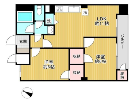 東京都武蔵野市中町3丁目の中古マンションの間取り図