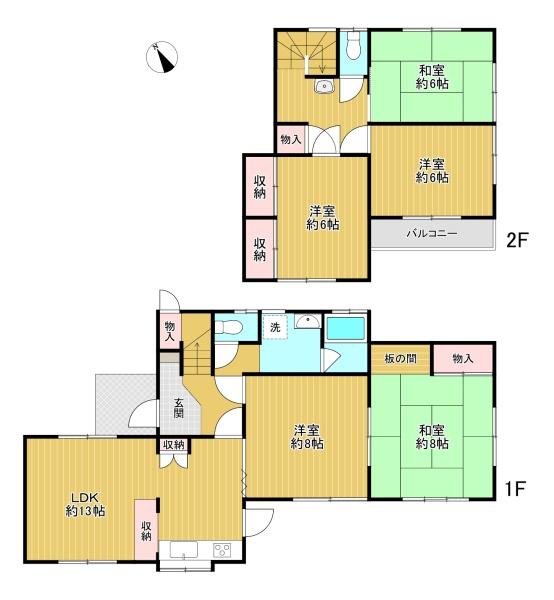 東京都八王子市元八王子町3丁目の中古一戸建ての間取り図