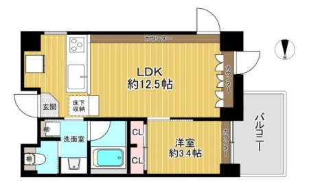 東京都中野区新井1丁目の中古マンションの間取り図