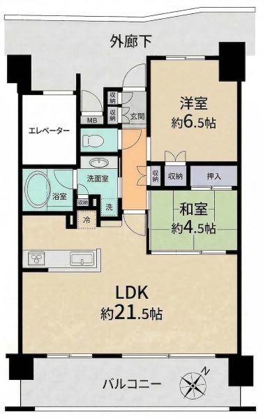 東京都八王子市椚田町の中古マンションの間取り図