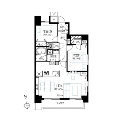 東京都新宿区中落合3丁目の中古マンションの間取り図