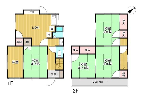 東京都八王子市川口町の中古一戸建ての間取り図