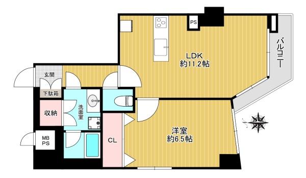 東京都新宿区新宿6丁目の中古マンションの間取り図