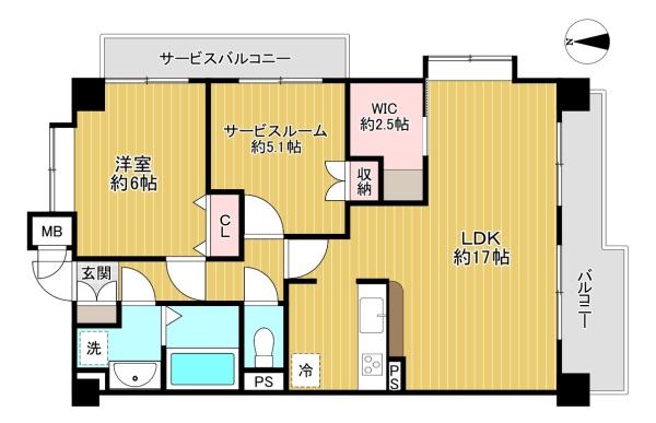 東京都八王子市椚田町の中古マンションの間取り図