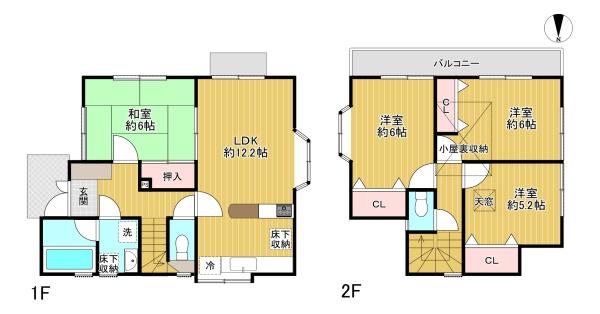 東京都八王子市大谷町の中古一戸建ての間取り図