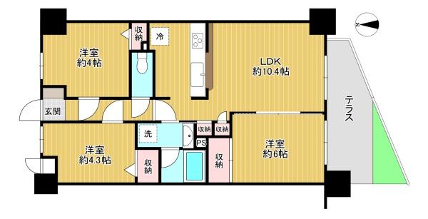 東京都日野市高幡の中古マンションの間取り図