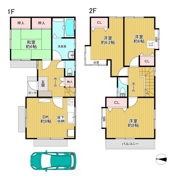 東京都八王子市川口町の中古一戸建ての間取り図