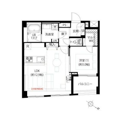 東京都杉並区和泉2丁目の中古マンションの間取り図