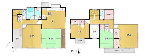 東京都八王子市山田町の中古一戸建ての間取り図