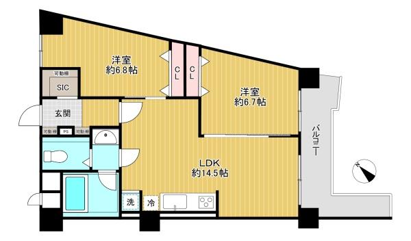東京都練馬区練馬4丁目の中古マンションの間取り図