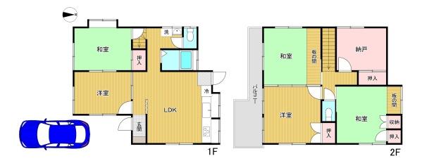 東京都八王子市石川町の中古一戸建ての間取り図