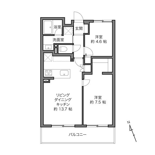 東京都新宿区西早稲田3丁目の中古マンションの間取り図