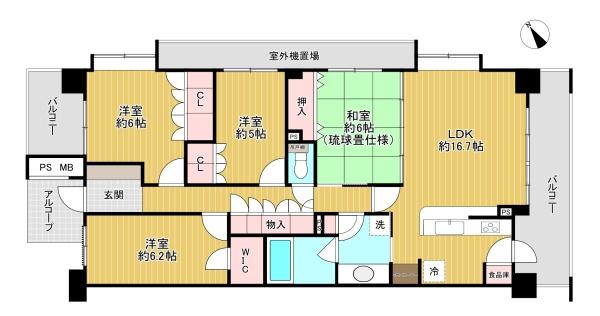 東京都日野市日野本町3丁目の中古マンションの間取り図