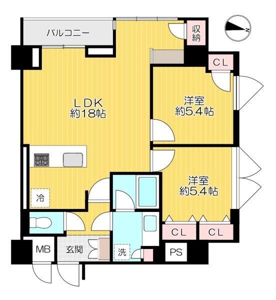 東京都中野区本町3丁目の中古マンションの間取り図