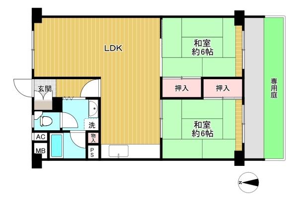 東京都八王子市椚田町の中古マンションの間取り図